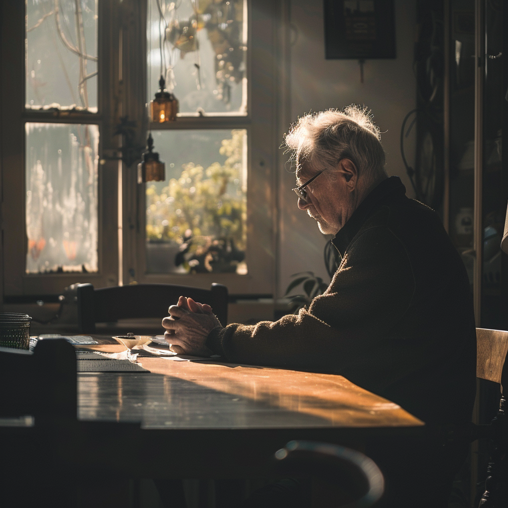 man praying